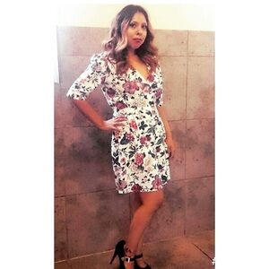 Vintage Paris Sport Club Laced Waist Floral Dress